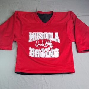 Missoula Bruins Youth Hockey Jersey Size XL Red Black Reversible‎ Sports 84
